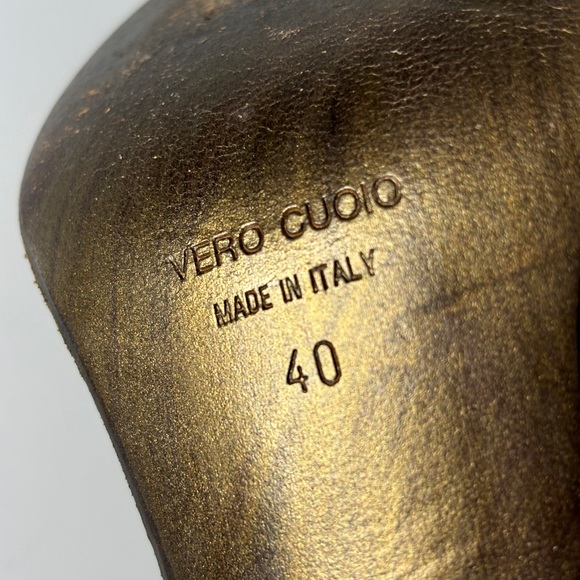 Kenneth Cole Vintage Gold Leather Boots - Picture 7 of 8